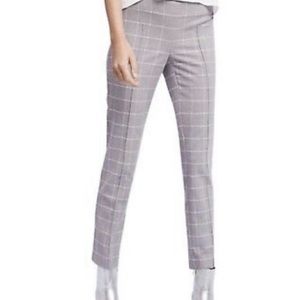 Anthropologie Cartonnier Grey Windowpane side zip pants size 10
